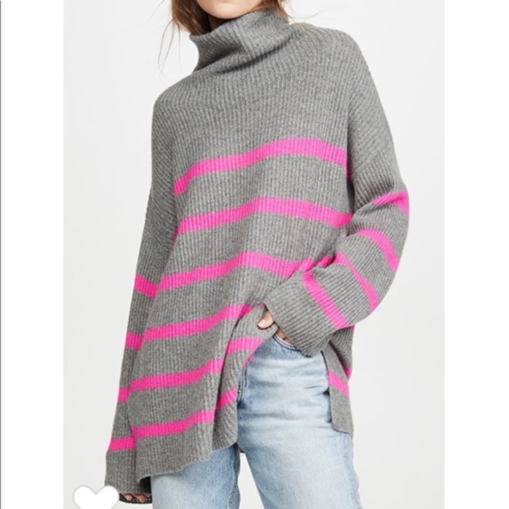 Autumn Cashmere Brenton Striped Funnel Neck sweater - Size M